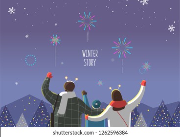 Winter travel illustration