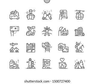 Winter travelling Well-crafted Pixel Perfect Vector Thin Line Icons 30 2x Grid for Web Graphics and Apps. Simple Minimal Pictogram