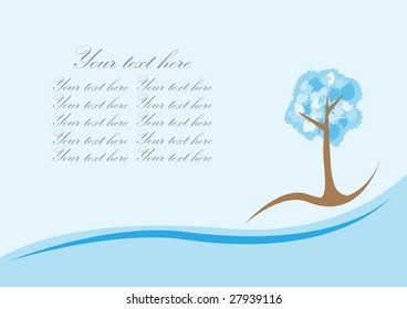 Winter tree background. Vector