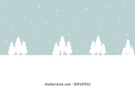 Winter tree christmas landscape of silhouette