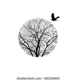 Winter Tree Circle Stock Vector (Royalty Free) 420234055 | Shutterstock