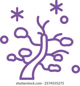 Winter Tree Element For Design Graphic
