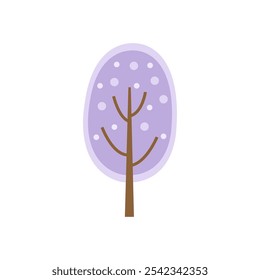 Elemento de árvore de inverno isolado no fundo branco.