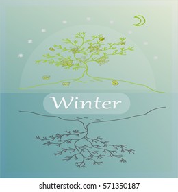 Winter tree emblem