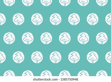 Winter tree hand drawing seamless pattern in trendy colors. Vector snowflake background for mobile app, web design, print materials, etc.