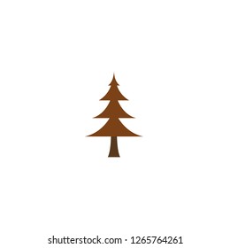 Winter tree icon. Brown tree icon. Christmas tree icon.