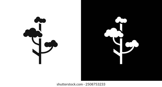 Winter tree icon Flat fill set collection