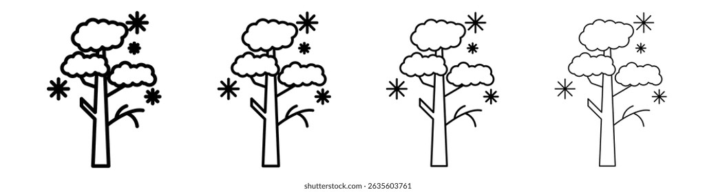 Icono de árbol de invierno Ilustración plana