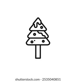 Winter tree icon Isolated flat vector in outline