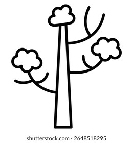 Icono de árbol de invierno Contorno de marca de logotipo aislado