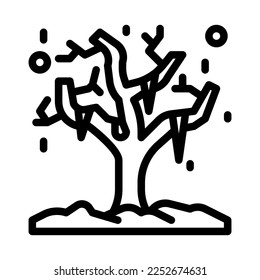 Winter tree icon with outline style | Dry tree icon | Winter icon | Tree icon