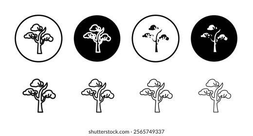 Winter tree icon Simple thin outline