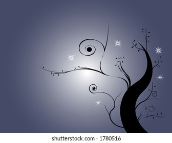Winter tree illustration