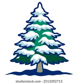 Winter tree illustration graphic design