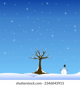 Winter and tree illustration vector design