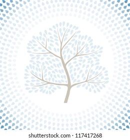 Winter tree season abstract background. Vector illustration.
