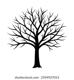 winter tree silhouette leafless with branches