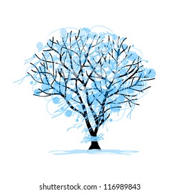 Winter tree sketch for your design