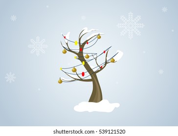 Winter tree with snow