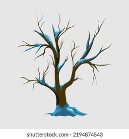 árbol de invierno con nieve, frío y nieve