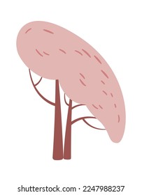 Árbol de invierno con icono de nieve llano. Clima típico de nieve. Ilustración del vector