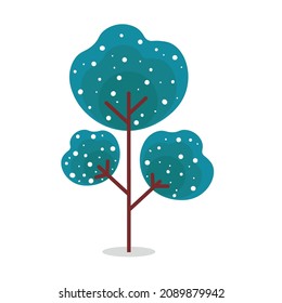 winter tree snow vector icon