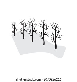 Winter Tree vector icon illustration design template background.