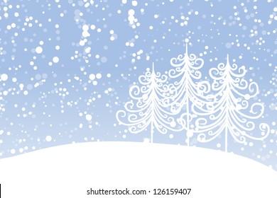 Winter tree for your design. Christmas holiday.