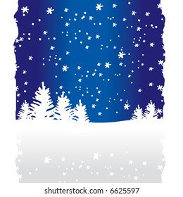 Winter Trees Background (vector). In the gallery also available XXL jpeg image made from this vector