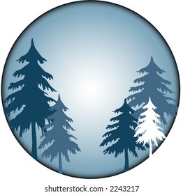 serie de ilustraciones de árboles de invierno