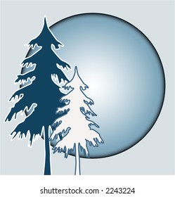 winter trees illustration series