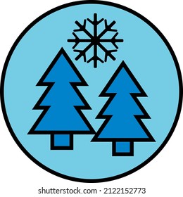Winter trees, illustration, vector on a white background.