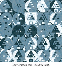 Winter Trees Seamless Pattern Abctact Background