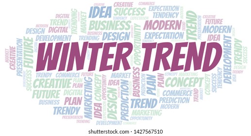 Winter Trend word cloud. Wordcloud made with text only.