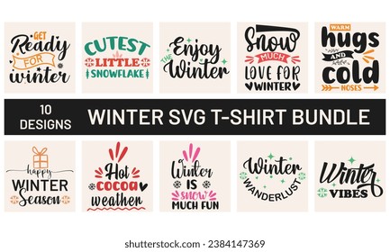 Winter T-shirt Bundle Design and Print Ready Typography Tshirt Design For Free Download.eps, eps Vector File Download