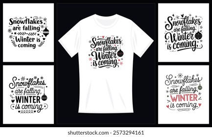 Winter T-Shirt Design Bundle Graphic by amazinart