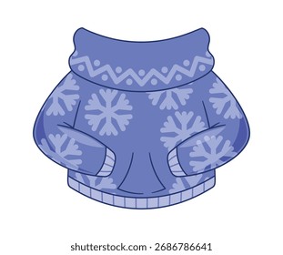 Patrón de Navidades de suéter de cuello alto de invierno