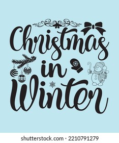 Winter Typography Design Perfect For SVG, T-shirt, And Others