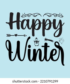 Winter Typography Design Perfect For SVG, T-shirt, And Others