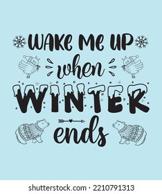 Winter Typography Design Perfect For SVG, T-shirt, And Others