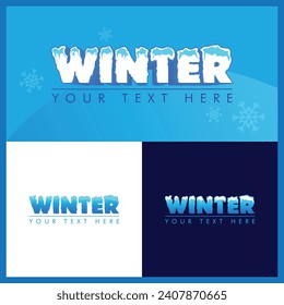 Winter typography logo vector illustration. Winter, Snow logo brand identity. Winter logos and sticker for invitation, greeting card, t shirt, print.