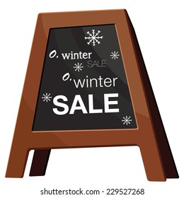 Winter  typography on black board. Eps 10.