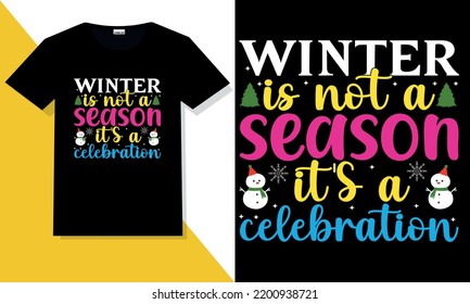 winter typography  t shirt design