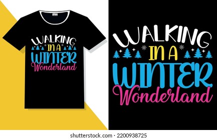 winter typography  t shirt design