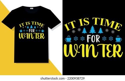 winter typography  t shirt design