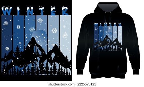 Winter Typography T-Shirt Design or Long Sleeve Hoody