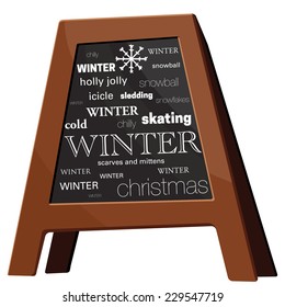 Winter typographyon black board. Eps 10.
