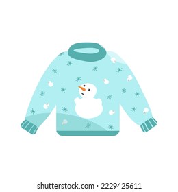 Winter ugly sweater for Christmas and New Year holidays. Vector illustration