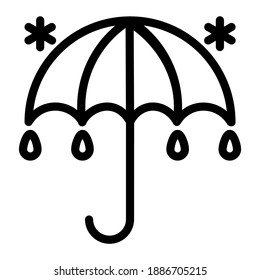 Winter Umbrella Rain Icon Vector Template