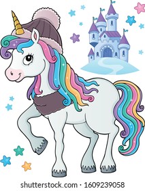 Winter unicorn theme image 1 - eps10 vector illustration.